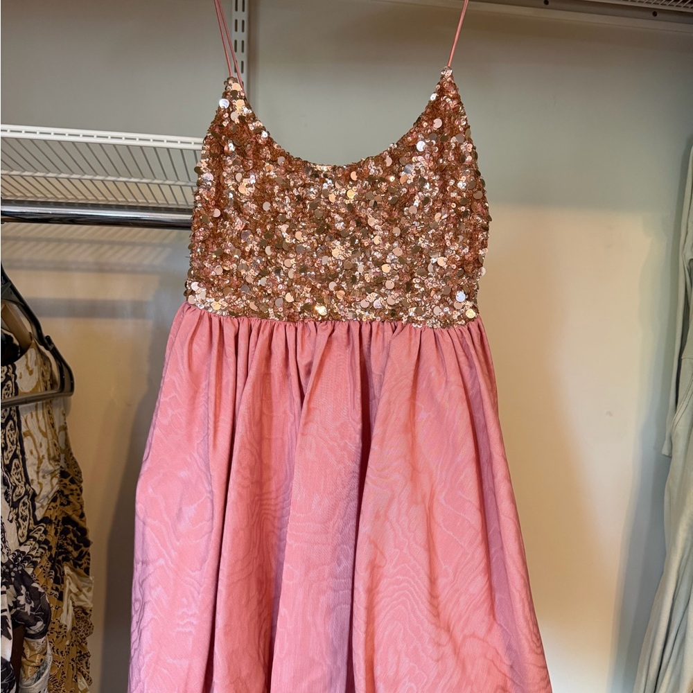 Alice + Olivia Pink Dress with Gold Sequin Bodice